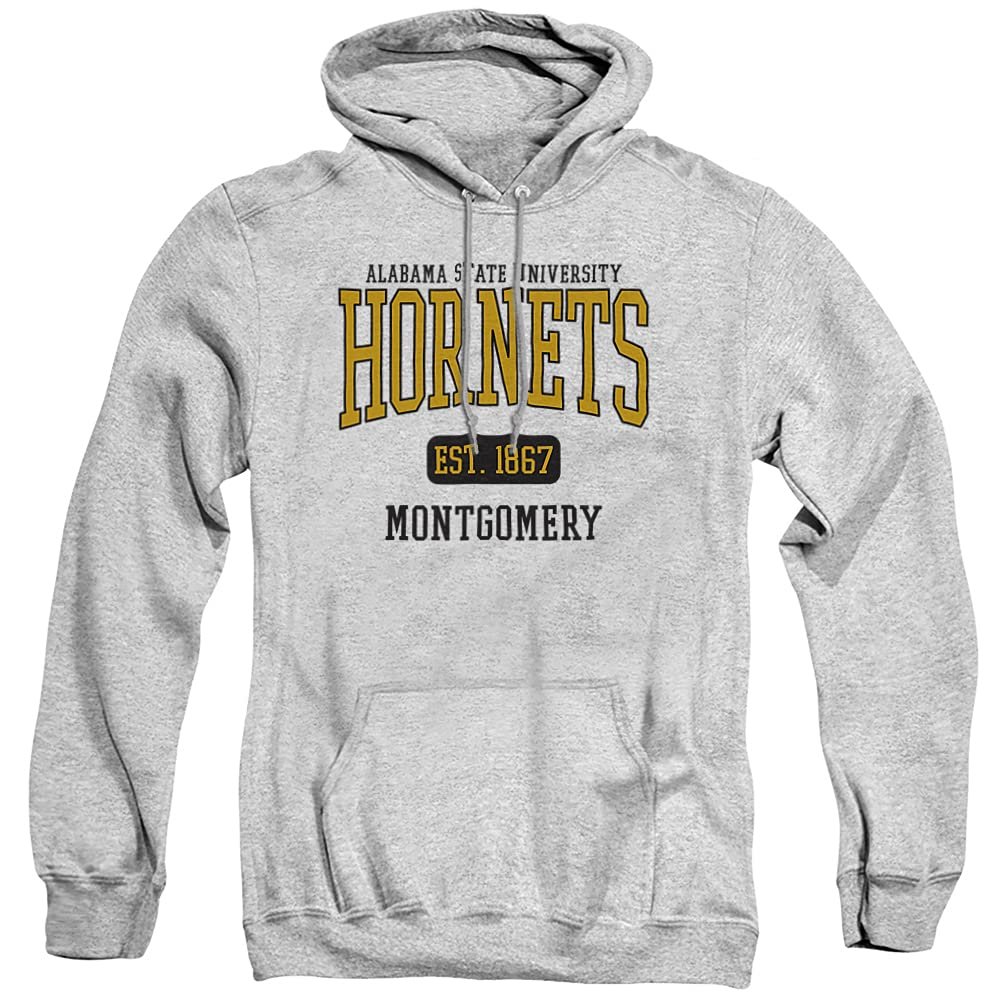 Alabama State University Official Est. Date Unisex Adult Pull-Over Hoodie,Athletic Heather, 2X-Large