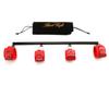 Tighten Black Adjustable Pilates Spreader Bar Set with 4 Fur Red Straps Kit Sports Aid Training Yoga Fitness Gear with Fur Flocking Storage Bag view 1
