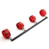 Tighten Black Adjustable Pilates Spreader Bar Set with 4 Fur Red Straps Kit Sports Aid Training Yoga Fitness Gear with Fur Flocking Storage Bag view 2