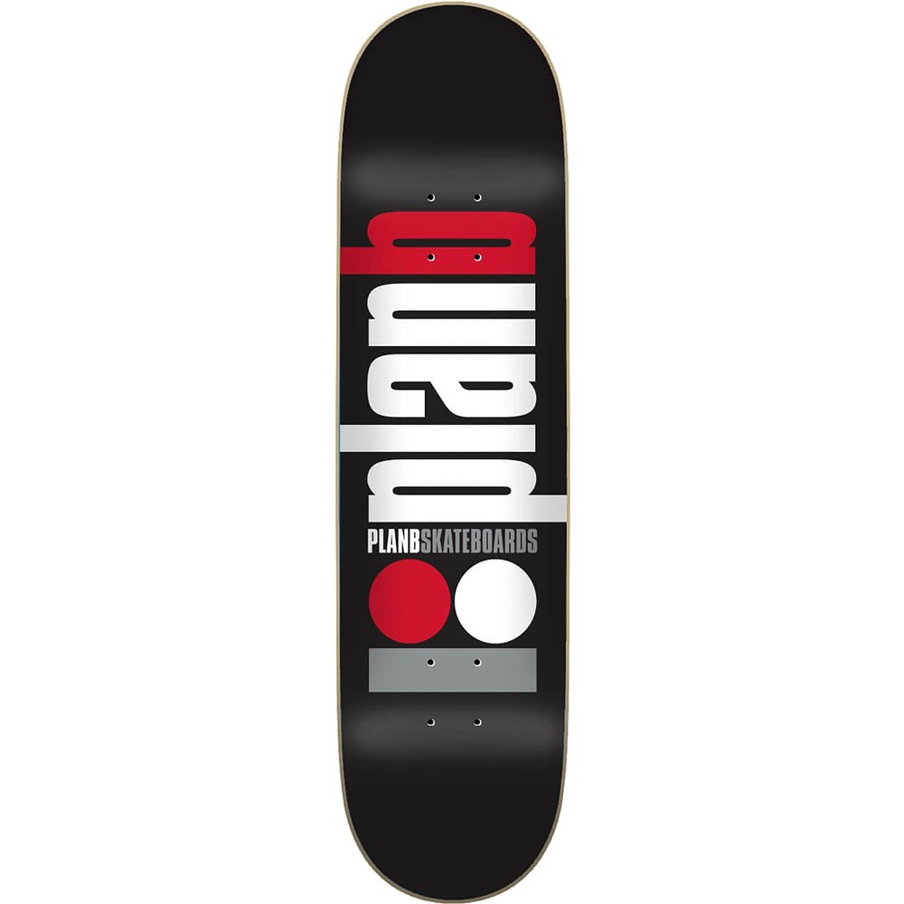 Universo Brands Plan B Classic Skateboard Deck - 8.0 - (Bundled with Free 1" Hardware Set) Skateboard