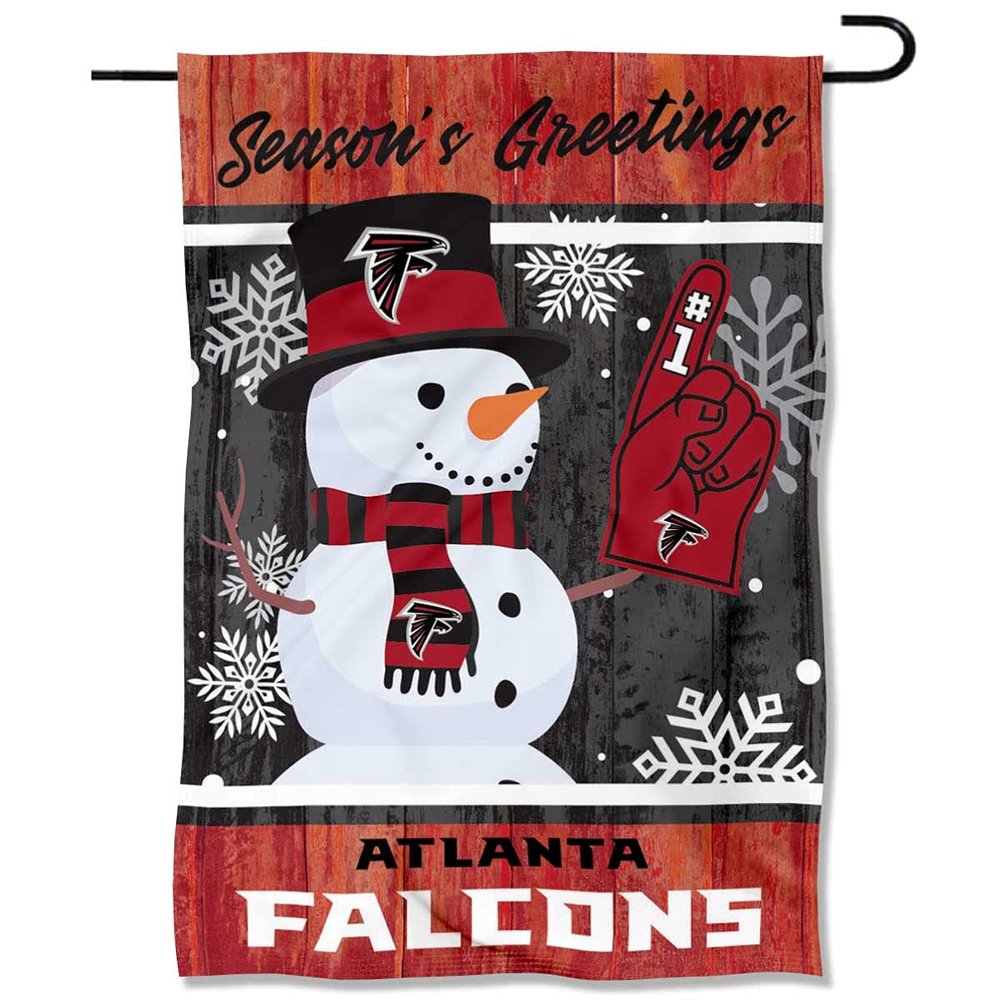 Atlanta Falcons Holiday Winter Snow Garden Flag Double Sided Banner