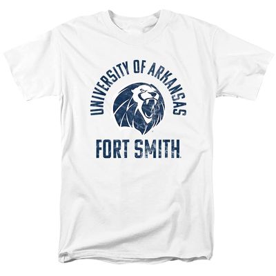 University of Arkansas Fort Smith Official Lions Logo Unisex Adult T-Shirt, White, 5X-Large