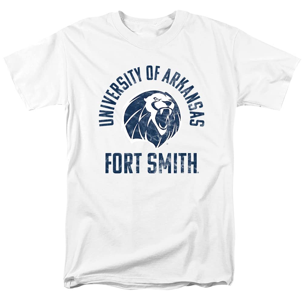 University of Arkansas Fort Smith Official Lions Logo Unisex Adult T-Shirt, White, 5X-Large