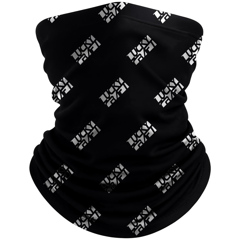 LUCKY CRAFT Fishing Neck Gaiter for Men and Women, Lightweight, Stretchable Face Cover, for Outdoor Sports, Black and White