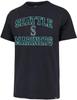 47 MLB Men's Union Arch Franklin Team Color Primary Logo Word Mark Short Sleeve T-Shirt - Seattle Mariners Navy Medium view 1