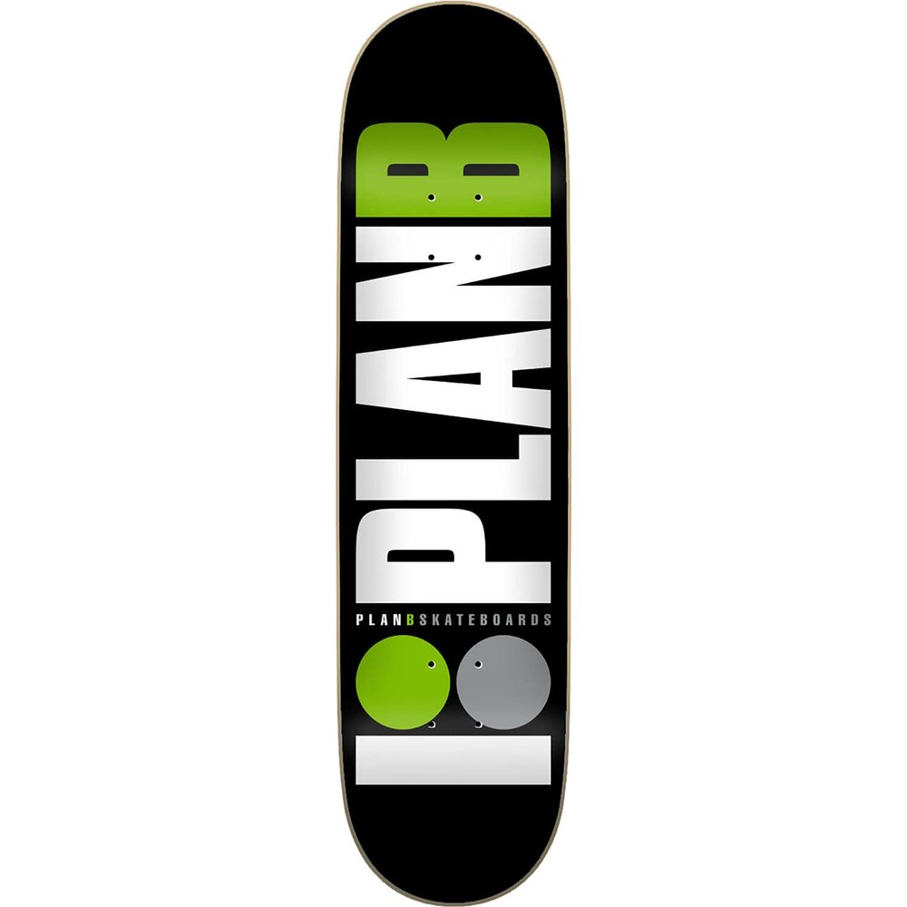 Universo Brands Plan B Team Skateboard Deck - 8.0 Green - (Bundled with Free 1" Hardware Set) Skateboard