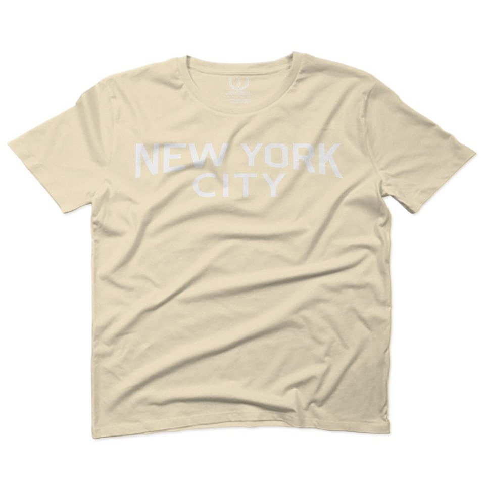 0102. Cool Vintage Retro Graphic New York City NYC Lenon NY for Men T Shirt (Beige 2X-Large)
