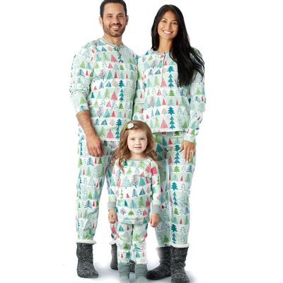 HonestBaby Baby-Organic Cotton Holiday Family Jammies, Feelin' Pine, Men's 2-Piece Pajama Set X-Large