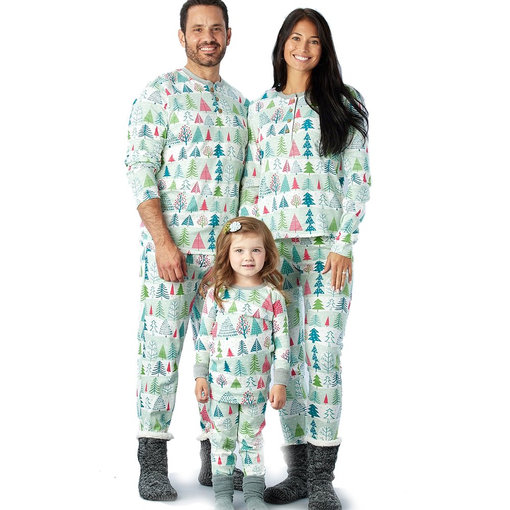 HonestBaby Baby-Organic Cotton Holiday Family Jammies, Feelin' Pine, Men's 2-Piece Pajama Set X-Large