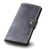 PEGAI Handmade Minimalist Design Checkbook Cover | 100% Distressed Full Grain Horse Leather Checkbook Wallet | Business Checkbook Binder | Clark (Rock) view 1
