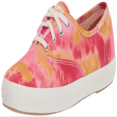 Keds Women's Champion Canvas Tie Dye Sneaker, PINK/ORANGE, 5.5 Medium