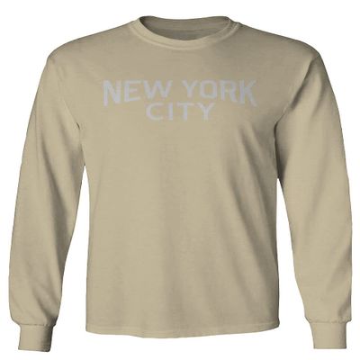 0102. Cool Vintage Retro Graphic New York City NYC Lenon NY Men's Long Sleeve t Shirt (Beige 2X Large)