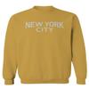 0102. Cool Vintage Retro Graphic New York City NYC Lenon NY Men's Crewneck Sweatshirt (Gold Medium) view 1