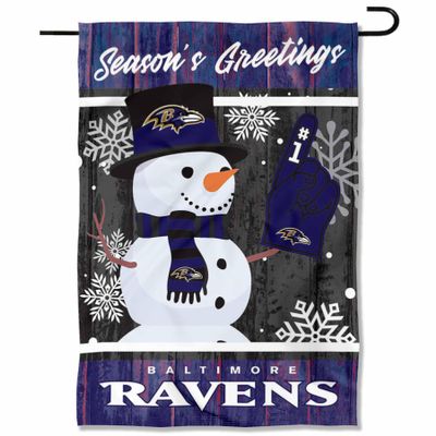 Baltimore Ravens Holiday Winter Snow Garden Flag Double Sided Banner