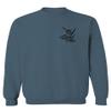 0115. Skeleton Shaka Good Vibes Graphic Vintage Surf Bones Hand Men's Crewneck Sweatshirt (Indigo Blue X-Large) view 1