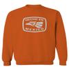 0114. Hecho en Mexico Logo 5 de Mayo Viva Mexican Republic Mexicano Men's Crewneck Sweatshirt (Orange Medium) view 1