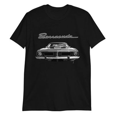1973 Barracuda Cuda American Muscle Car Short-Sleeve Unisex T-Shirt Black