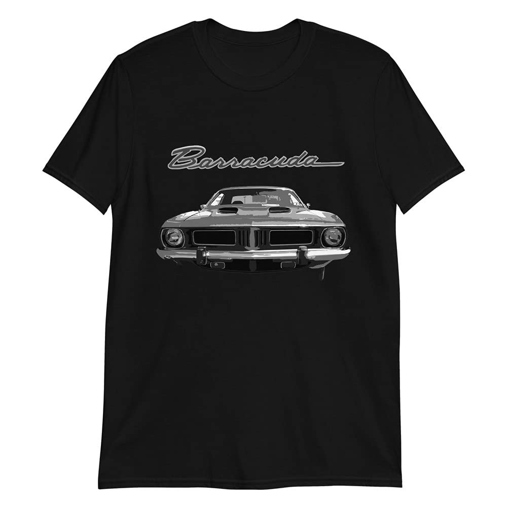 1973 Barracuda Cuda American Muscle Car Short-Sleeve Unisex T-Shirt Black