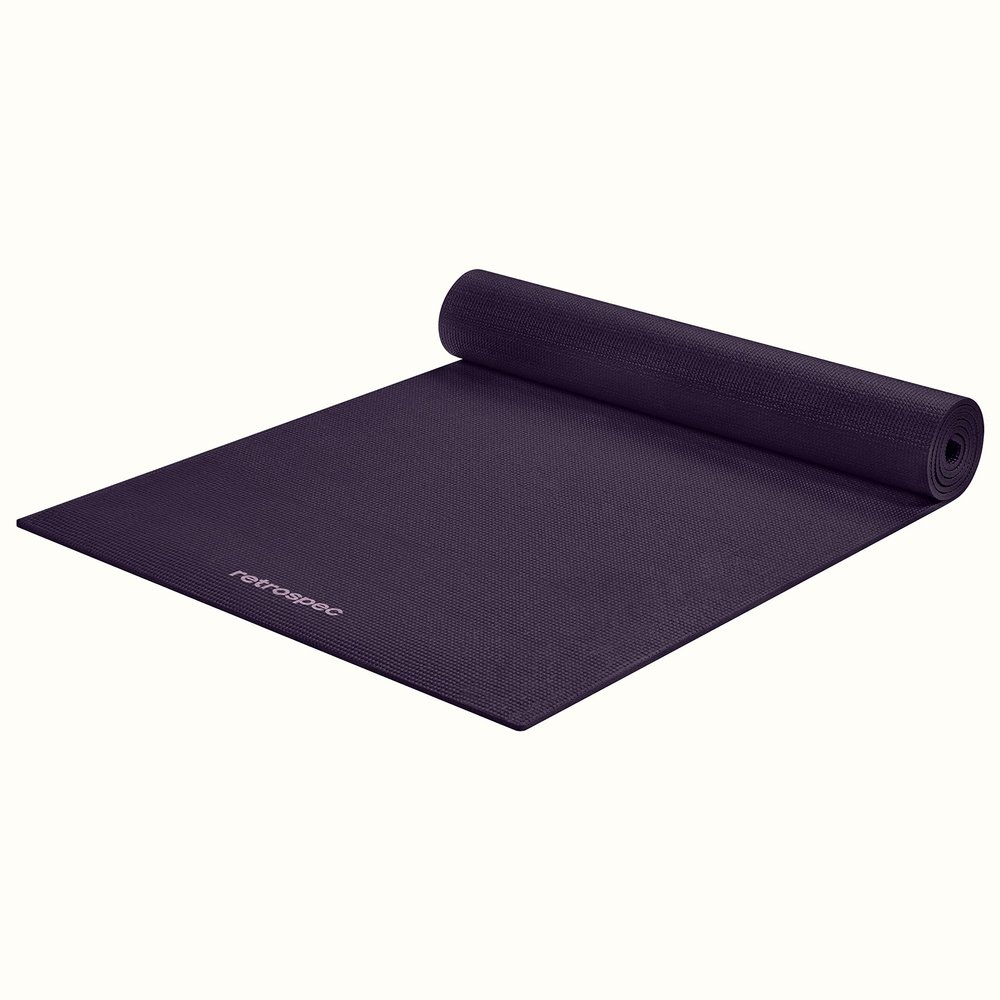 Retrospec Pismo Yoga Mat for Men & Women - 72 x 24 x 5mm - Extra Long Non Slip Exercise Mat for Yoga, Pilates, Stretching, Floor & Home Workouts - Eggplant