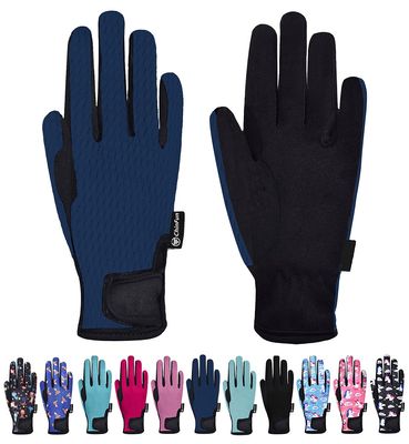 ChinFun Kids Horse Riding Gloves Child Summer Gloves Cycling Gloves Perfect for Cycling Riding Running Spring Outdoor Activities Cool Mesh Deep Blue Size M 8-10