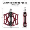 ROCKBROS Mountain Bike Pedals Non-Slip MTB Pedals Durable Lightweight Aluminum Alloy Bicycle Pedals for Mountain Bikes Commuter Bike Leisure Bikes 9/16" view 4