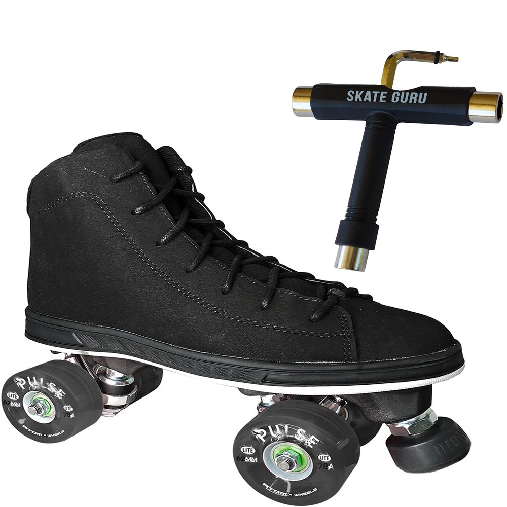 Atom Skates Jackson Diva Viper/Nylon Plate/Size: Women's Adult 5 Bundle with Black Atom Pulse Lite Wheels and Tool
