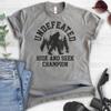 Undefeated Hide and Seek Champion Shirt - Bigfoot & Yeti Squatch Tee, Heather Gray, Unisex, X-Small view 3