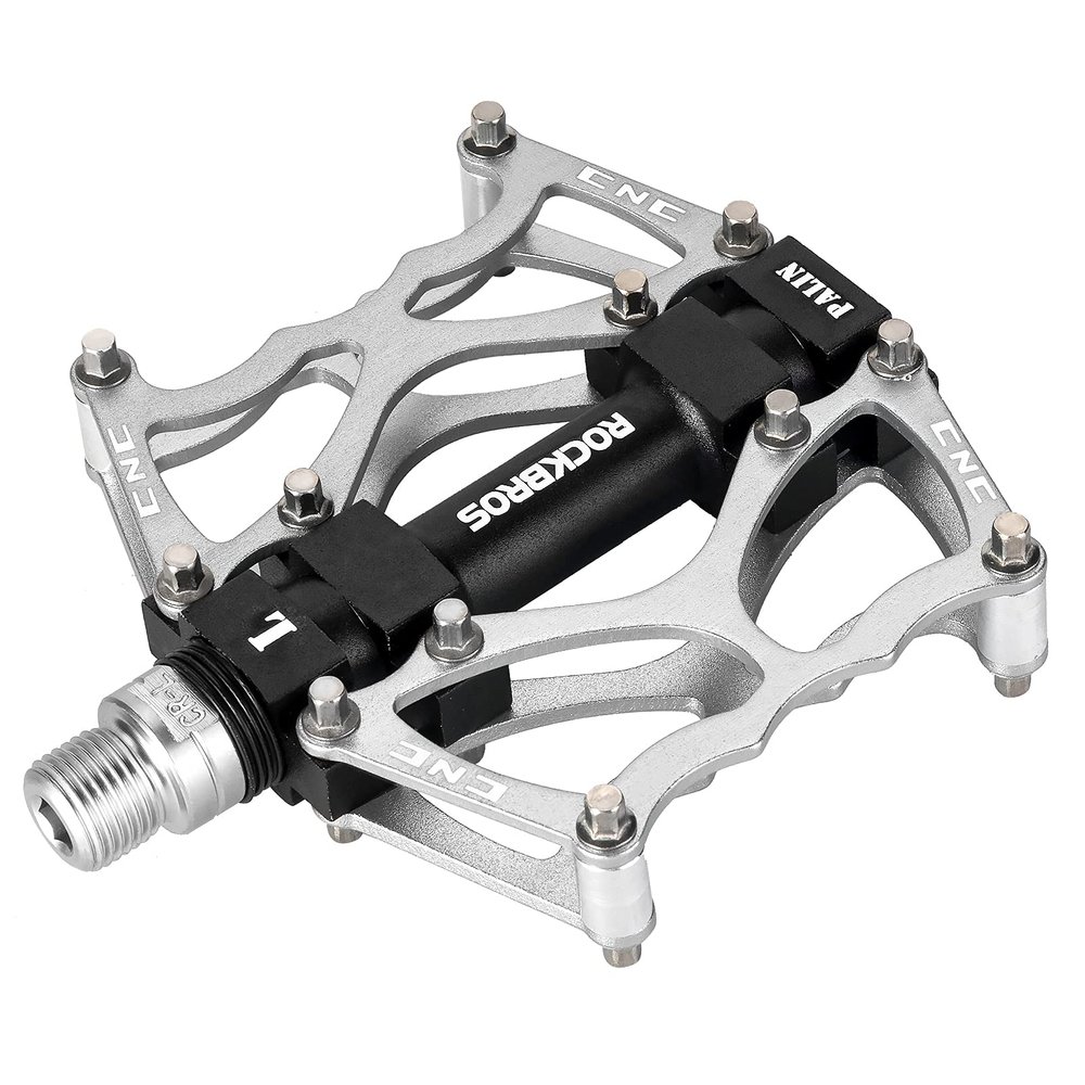 ROCKBROS Mountain Bike Pedals Non-Slip MTB Pedals Durable Lightweight Aluminum Alloy Bicycle Pedals for Mountain Bikes Commuter Bike Leisure Bikes 9/16"