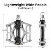 ROCKBROS Mountain Bike Pedals Non-Slip MTB Pedals Durable Lightweight Aluminum Alloy Bicycle Pedals for Mountain Bikes Commuter Bike Leisure Bikes 9/16" view 4
