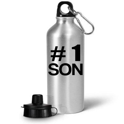 Art by Chelsydale Cute Gag Gifts Idea for To My Son Water Bottle Tumbler - 20oz Portable Drinkware - Favorite Child from Mom Dad Parent Appreciation Funny - Number 1 Recognition Award Reward