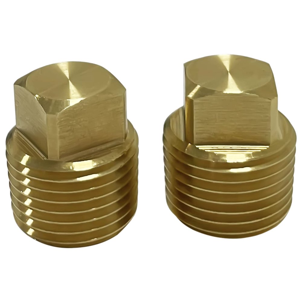C CLINK Boat Drain Plugs 1/2" NPT Solid Brass Drain Plugs commonly Used in Boat Hulls 2 Pack Solid Brass Boat Hull Spare Garboard Drain Plug