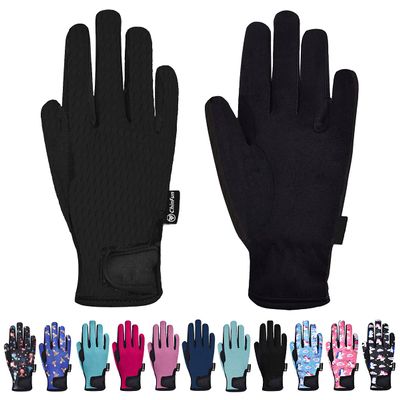 ChinFun Kids Horse Riding Gloves Child Summer Gloves Cycling Gloves Perfect for Cycling Riding Running Spring Outdoor Activities Cool Mesh Black Size S 6-8