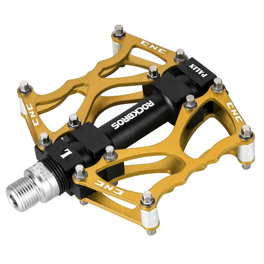ROCKBROS Mountain Bike Pedals Non-Slip MTB Pedals Durable Lightweight Aluminum Alloy Bicycle Pedals for Mountain Bikes Commuter Bike Leisure Bikes 9/16"