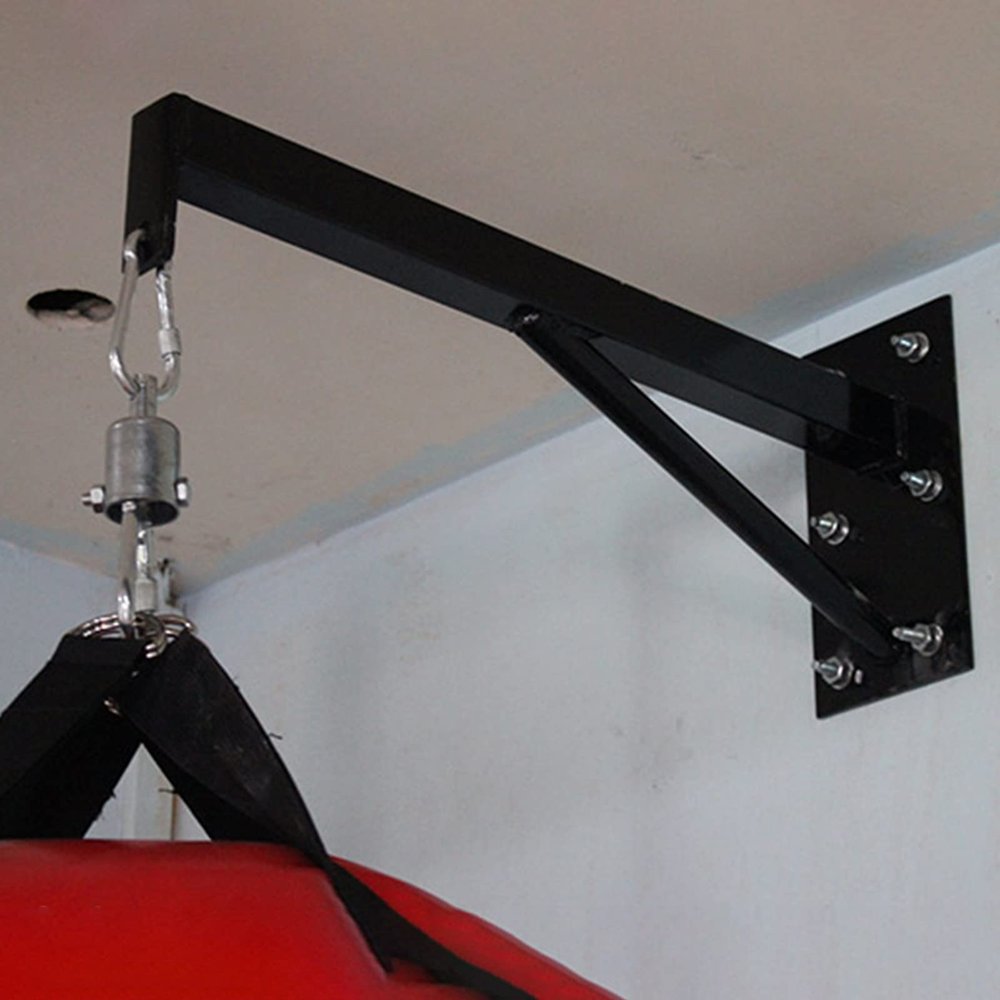 Sandbag Rack Wall-mounted Hanger, Bold Weight-bearing Fitness Equipment Hanging Bracket, Abdominal Muscle Training Home Indoor Equipment (Color : Black, Size : 60x30x15cm)