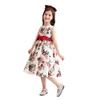 AIMJCHLD Big Girls Ruffle A-Line Rustic Flower Dress Tea Length Party Wedding Pageant Sundress Bridesmaid Formal Fancy Graduation Ball Gowns Dresses Size 7 8 Years (Burgundy 140) view 2