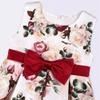 AIMJCHLD Big Girls Ruffle A-Line Rustic Flower Dress Tea Length Party Wedding Pageant Sundress Bridesmaid Formal Fancy Graduation Ball Gowns Dresses Size 7 8 Years (Burgundy 140) view 4