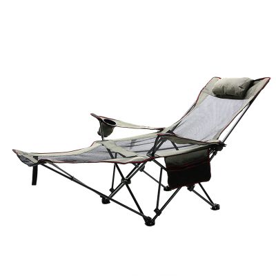 phsmoo Camping Lounge Chair Folding Camping Chair with Footrest Portable Reclining Camping Chair Headrest Storage Bag Mesh Reclining Chair with Backpack