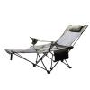 phsmoo Camping Lounge Chair Folding Camping Chair with Footrest Portable Reclining Camping Chair Headrest Storage Bag Mesh Reclining Chair with Backpack view 1