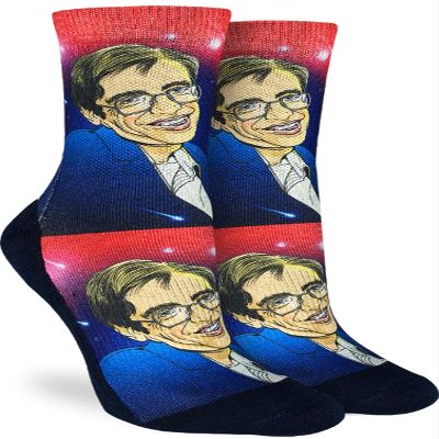Good Luck Sock Women's Stephen Hawking Socks, Adult, Shoe Size 5-9