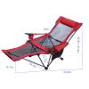 phsmoo Camping Lounge Chair Folding Camping Chair with Footrest Portable Reclining Camping Chair Headrest Storage Bag Mesh Reclining Chair with Backpack view 2