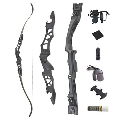 64 Inch ILF Takedown Recurve Bow 30-60Lbs Metal Bow Riser American Hunting Longbow Athletic Competition Bow Right Hand for Hunting Target Shooting (Black, 45 Lbs)