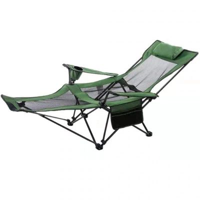 phsmoo Camping Lounge Chair Folding Camping Chair with Footrest Portable Reclining Camping Chair Headrest Storage Bag Mesh Reclining Chair with Backpack