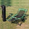 phsmoo Camping Lounge Chair Folding Camping Chair with Footrest Portable Reclining Camping Chair Headrest Storage Bag Mesh Reclining Chair with Backpack view 2