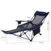 phsmoo Camping Lounge Chair Folding Camping Chair with Footrest Portable Reclining Camping Chair Headrest Storage Bag Mesh Reclining Chair with Backpack view 2