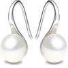 925 sterling silver hoop selection AAA+ quality 7.5-8mm white freshwater cultured pearl dangling earrings jewelry, designed for women view 3
