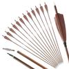 ZSHJGJR 31" Archery Carbon Arrows Spine 340 400 500 600 Hunting Arrows with Removable Tips Natural Feather Targeting Arrows for Compound & Recurve & Traditional Bow 6/12pcs (6, Brown, Spine 340) view 1