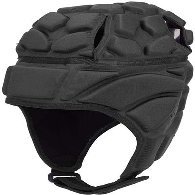 Rugby Helmet Soft Padded Football Headguard British Anti-Collision Scrum Cap with Adjustable Chin Strap Flag Football Soccer Hockey Head Protector Headgear for Adult Youth