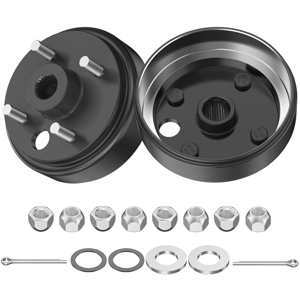 CLUBRALLY Golf Cart Brake Drum Kit with Large Hole Fine Splined, Fits 1991-Up Gas EZGO and 1996-Up Columbia, OEM#21807-G1, 41843-94 (2 PCS)