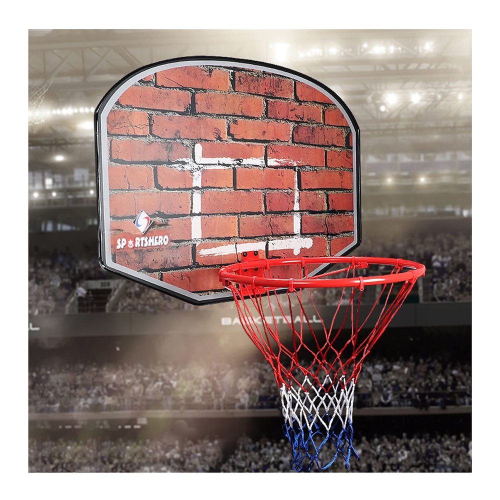 Basketball Rim Wall-Mounted Basketball Hoop, Outdoor Basketball Board for Teenagers and Adults, Can Be Installed On Doors and Walls, 80x60 Cm (Color : Package 1)