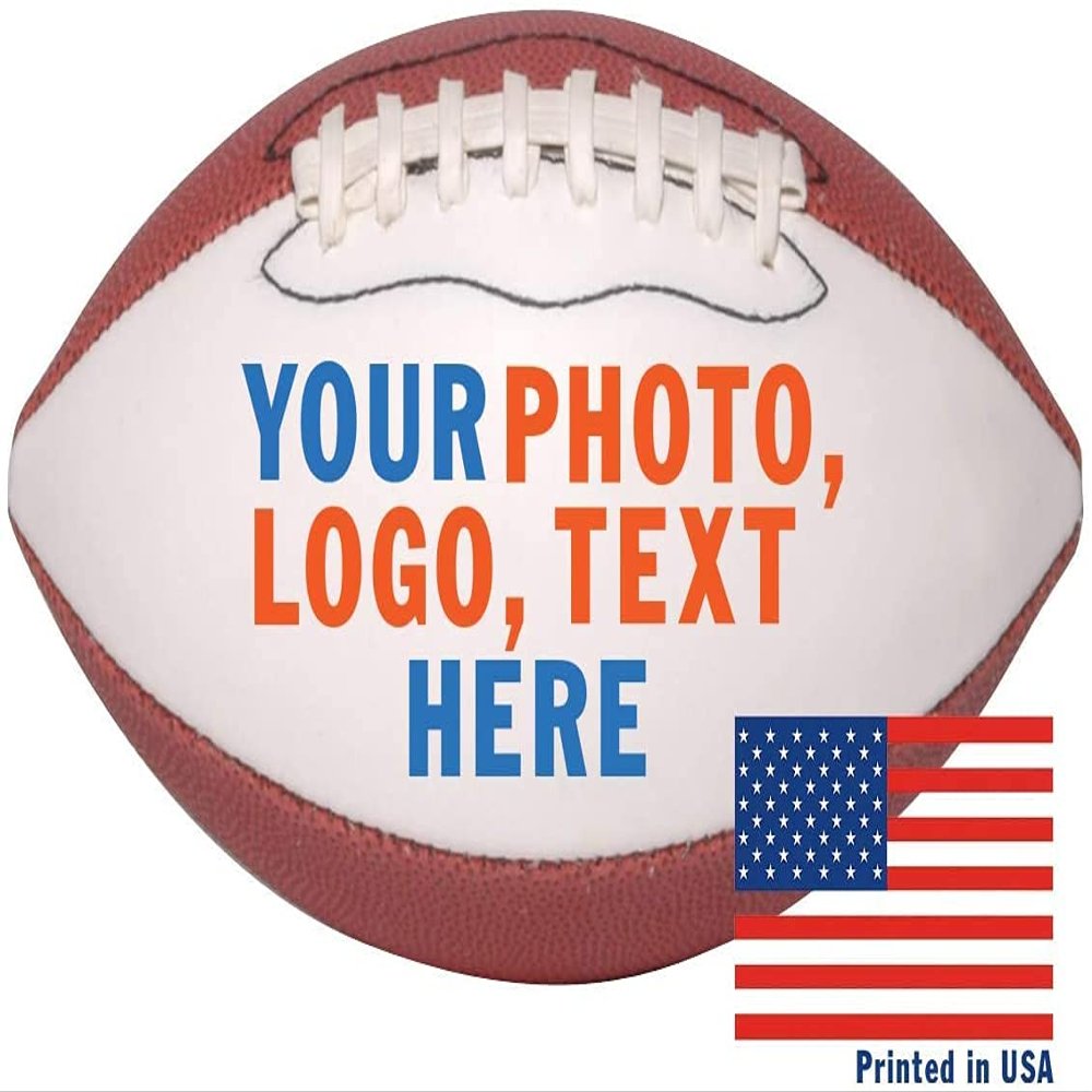 Ballstars Personalized Custom Mid-Size 9 Inch Football with Base | Official Size 6 | Customized Trophy for Coach, Dad, Any Fan